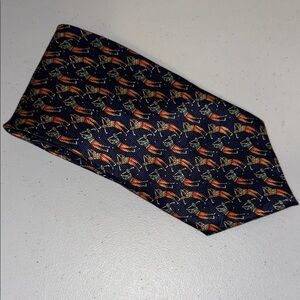Giovanni 100% Silk Stylish Navy Blue Patterned‎ Men's Tie